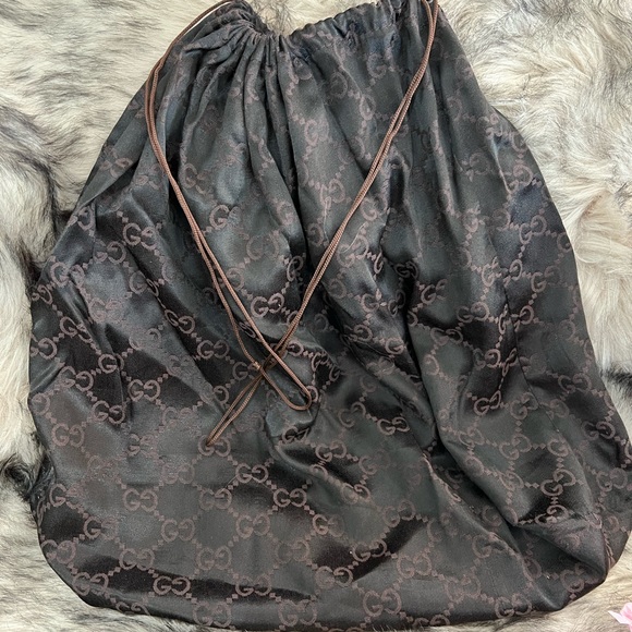 Gucci black canvas monogram hobo bag with gold buckle. Comes with a duster bag. - Picture 8 of 12